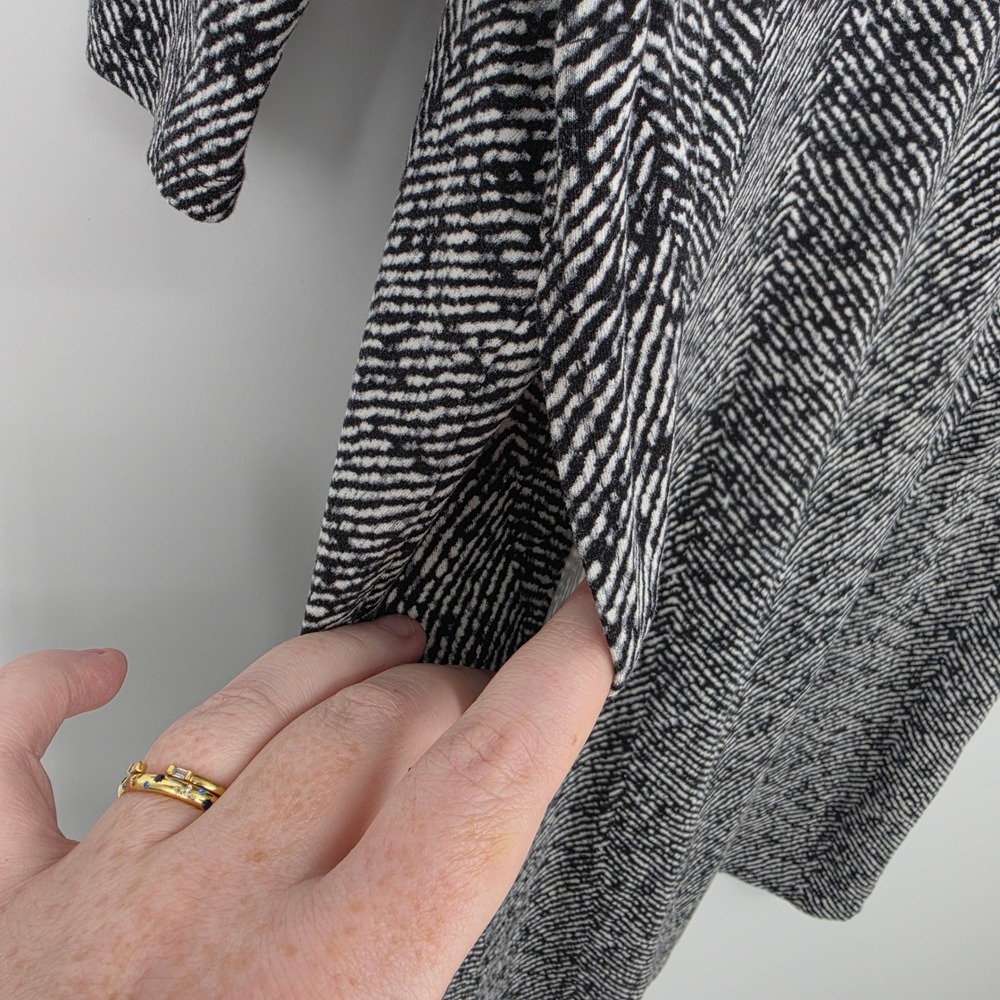 J. Jill Wearever Shift Dress Small Petite Black White Herringbone Career Pockets - Picture 4 of 10